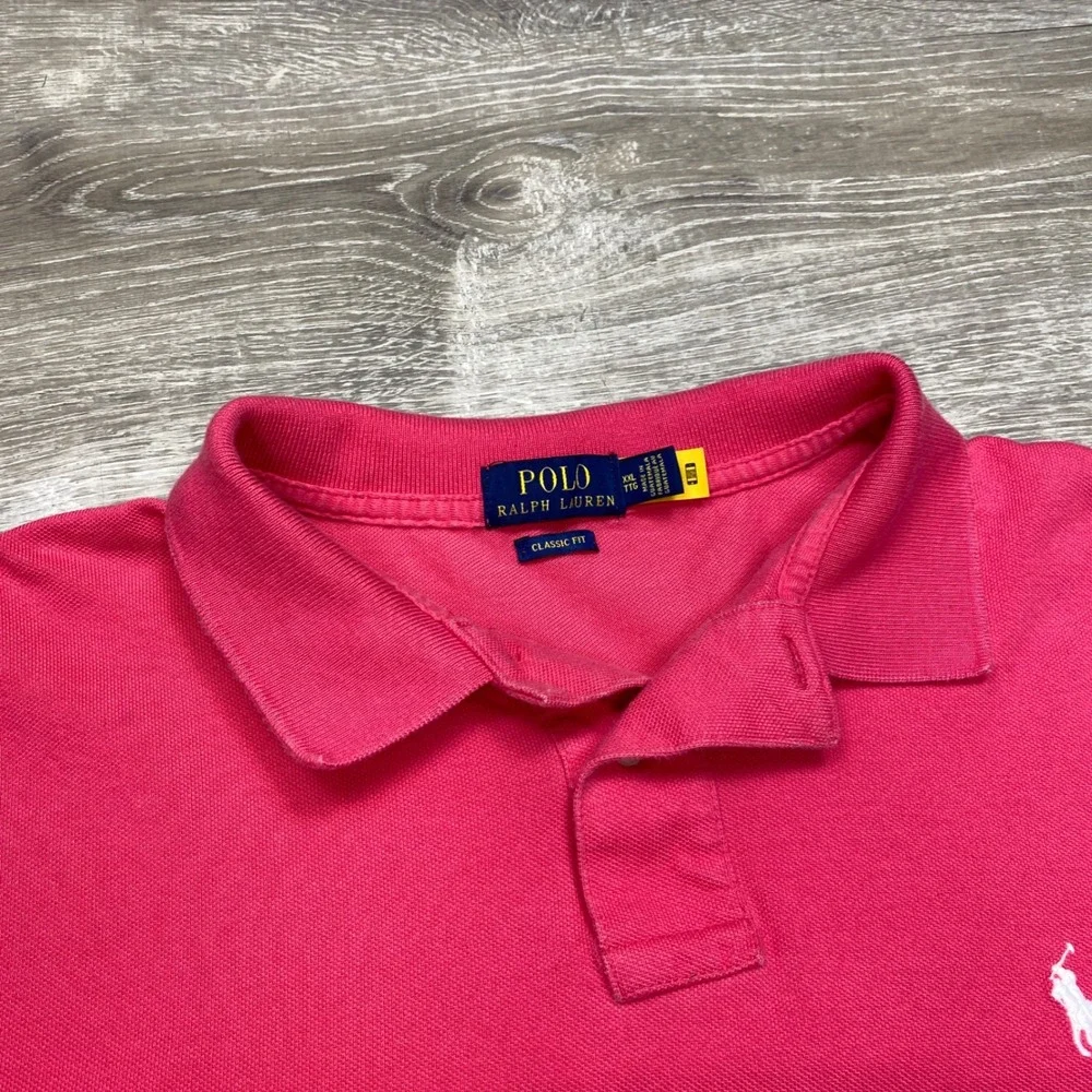 Polo Ralph Lauren Mesh Polo Mens XXL Pink Classic Fit Short Sleeve Casual Golf